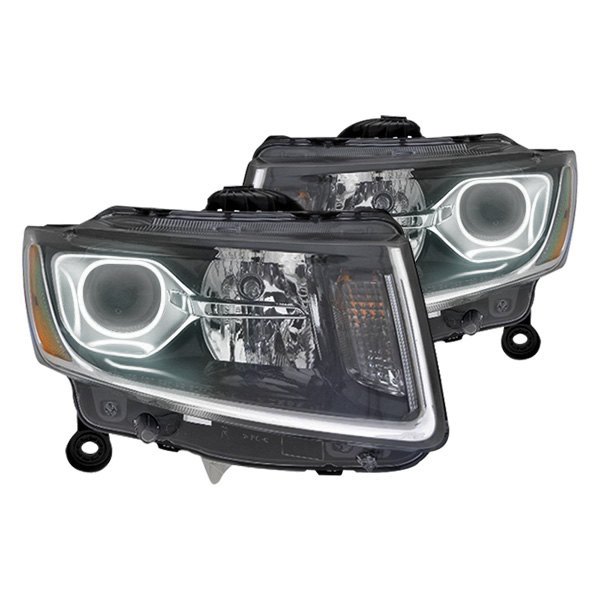 Oracle Lighting® - Chrome Projector Headlights with White SMD LED Halos Preinstalled, Jeep Grand Cherokee