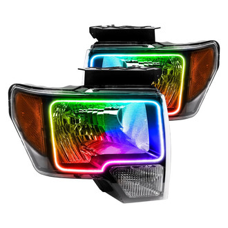 Oracle Lighting® - Black Crystal Headlights with ColorSHIFT-Simple SMD LED Halos Preinstalled