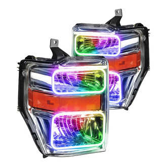 Oracle Lighting® - Chrome Crystal Headlights with ColorSHIFT-Simple SMD LED Halos Preinstalled