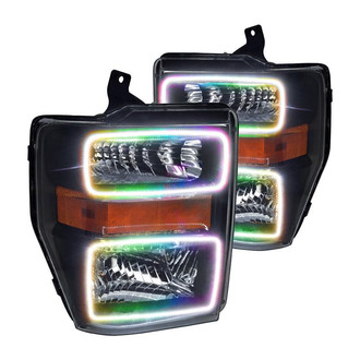 Oracle Lighting® - Black Crystal Headlights with ColorSHIFT-Simple SMD LED Halos Preinstalled
