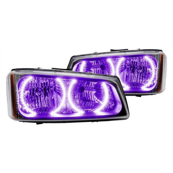 Oracle Lighting® - Chrome Crystal Headlights with UV/Purple SMD LED Halos Preinstalled