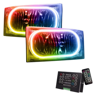 Oracle Lighting® - Chrome Crystal Headlights with ColorSHIFT 2.0 SMD LED Halos Preinstalled