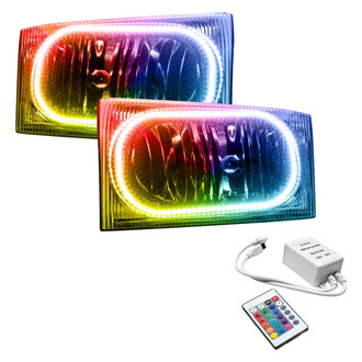 Oracle Lighting® - Chrome Crystal Headlights with ColorSHIFT-Simple SMD LED Halos Preinstalled