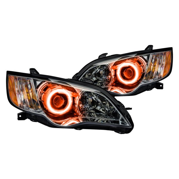 Oracle Lighting® - Chrome Projector Headlights with Amber SMD LED Halos Preinstalled, Subaru Legacy
