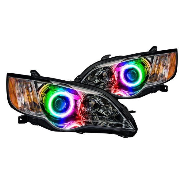 Oracle Lighting® - Chrome Projector Headlights with ColorSHIFT SMD LED Halos Preinstalled, Subaru Legacy