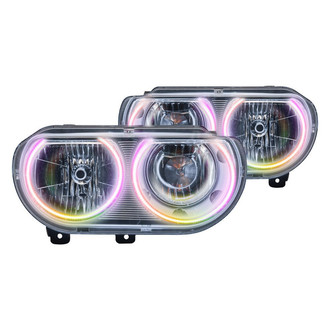 Oracle Lighting® - Chrome Crystal Headlights with ColorSHIFT-Simple SMD LED Halos Preinstalled