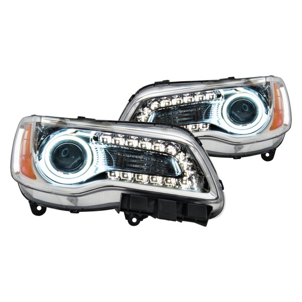 Oracle Lighting® - Chrome Projector Headlights with White SMD LED Halos Preinstalled, Chrysler 300