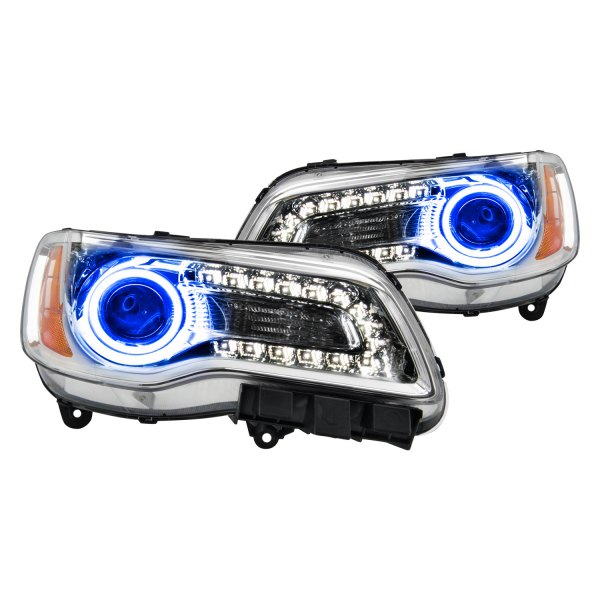 Oracle Lighting® - Chrome Projector Headlights with Blue SMD LED Halos Preinstalled, Chrysler 300