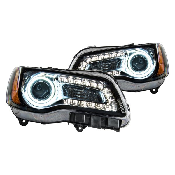 Oracle Lighting® - Black Projector Headlights with White SMD LED Halos Preinstalled, Chrysler 300