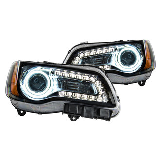 Oracle Lighting® - Black Projector Headlights with White SMD LED Halos Preinstalled