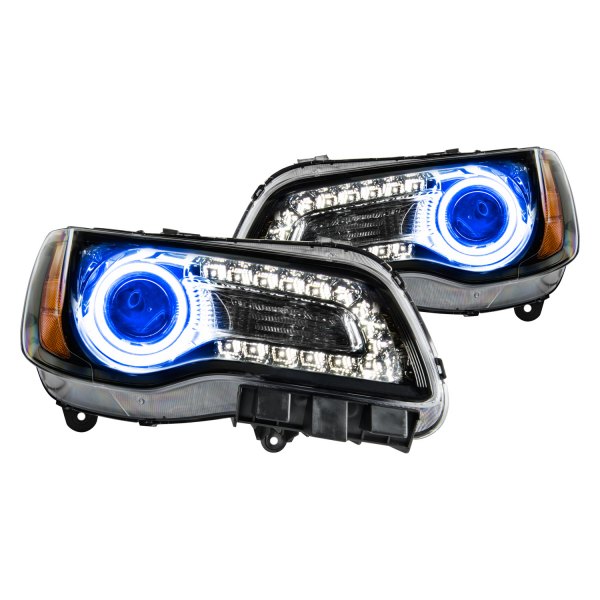 Oracle Lighting® - Black Projector Headlights with Blue SMD LED Halos Preinstalled, Chrysler 300