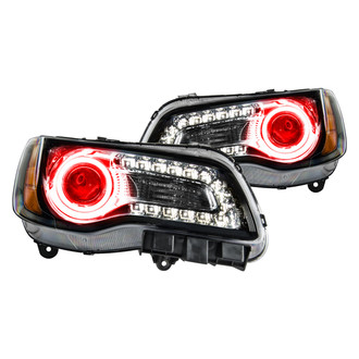 Oracle Lighting® - Black Projector Headlights with Red SMD LED Halos Preinstalled