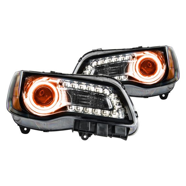 Oracle Lighting® - Black Projector Headlights with Amber SMD LED Halos Preinstalled, Chrysler 300