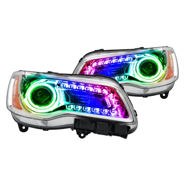 Oracle Lighting® - Chrome Projector Headlights with ColorSHIFT SMD LED Halos Preinstalled, Chrysler 300