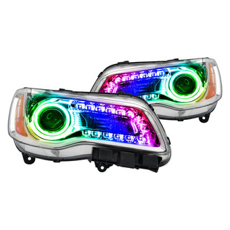 Oracle Lighting® - Chrome Projector Headlights with ColorSHIFT Bluetooth SMD LED Halos Preinstalled