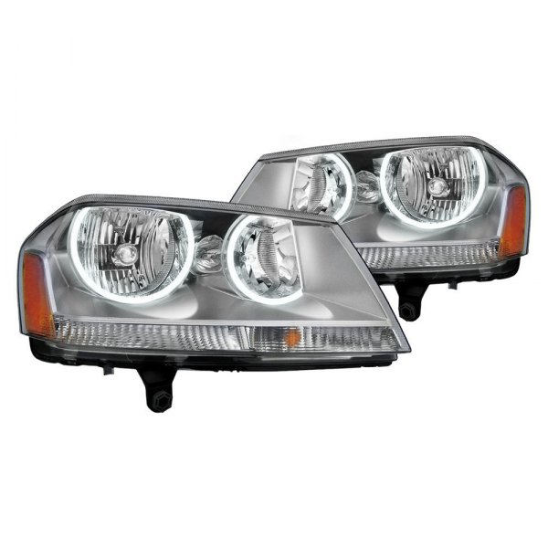 Oracle Lighting® - Chrome Crystal Headlights with White SMD LED Halos Preinstalled, Dodge Avenger