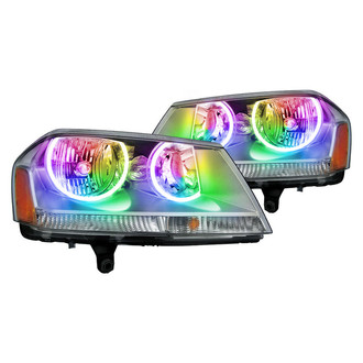 Oracle Lighting® - Chrome Crystal Headlights with ColorSHIFT 2.0 SMD LED Halos Preinstalled