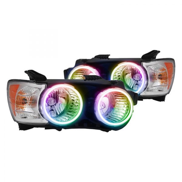 Oracle Lighting® - Chrome Crystal Headlights with ColorSHIFT SMD LED Halos Preinstalled, Chevy Sonic