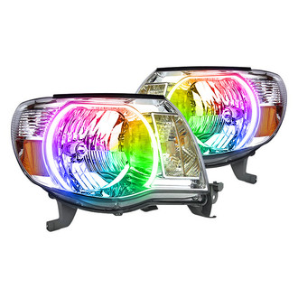 Oracle Lighting® - Chrome Crystal Headlights with ColorSHIFT-Simple SMD LED Halos Preinstalled
