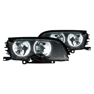 Oracle Lighting® - Black Projector Headlights with White SMD LED Halos Preinstalled
