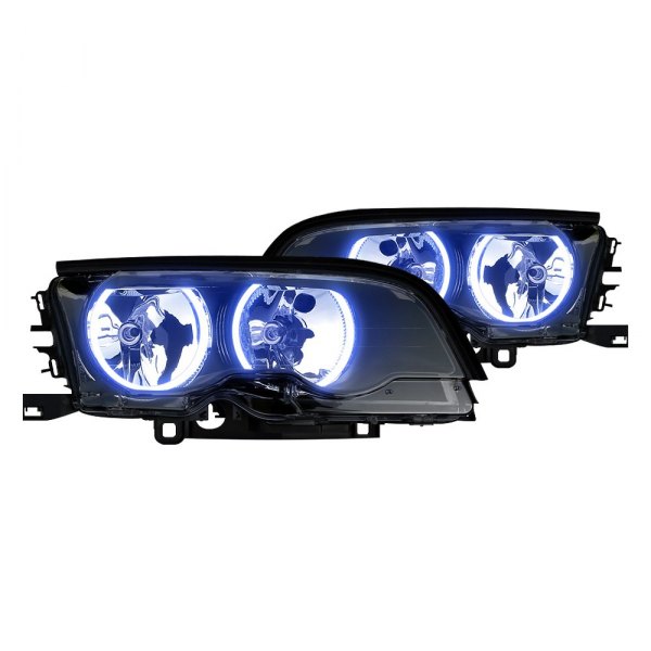 Oracle Lighting® - Black Projector Headlights with Blue SMD LED Halos Preinstalled, BMW 3-Series