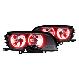 Oracle Lighting® - Black Projector Headlights with Red SMD LED Halos Preinstalled