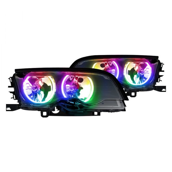 Oracle Lighting® - Black Projector Headlights with ColorSHIFT SMD LED Halos Preinstalled, BMW 3-Series