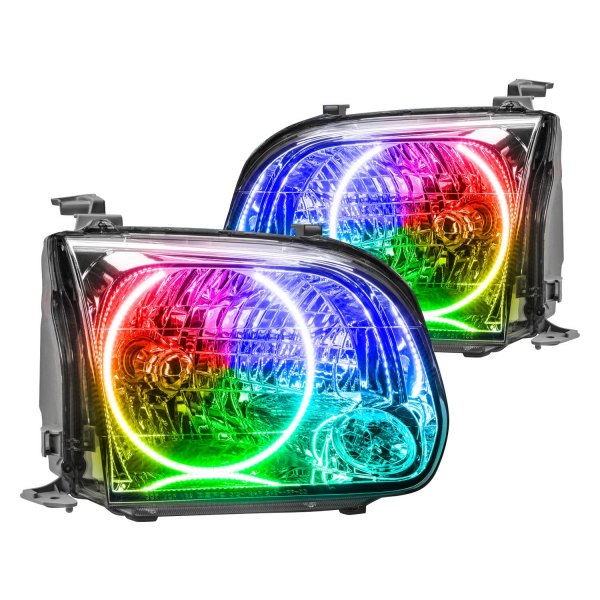 Oracle Lighting® - Chrome Crystal Headlights with ColorSHIFT Bluetooth SMD LED Halos Preinstalled, Toyota Tundra