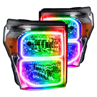 Oracle Lighting® - Chrome Crystal Headlights with ColorSHIFT Bluetooth SMD LED Halos Preinstalled