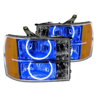 Oracle Lighting® - Chrome Crystal Headlights with Blue SMD LED Halos Preinstalled