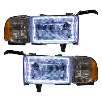 Oracle Lighting® - Chrome Projector Headlights with White SMD LED Halos Preinstalled