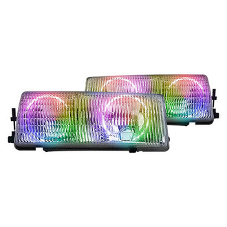 Oracle Lighting® - Chrome Crystal Headlights with ColorSHIFT SMD LED Halos Preinstalled