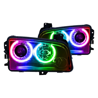 Oracle Lighting® - Black Projector Headlights with ColorSHIFT Bluetooth SMD LED Halos Preinstalled