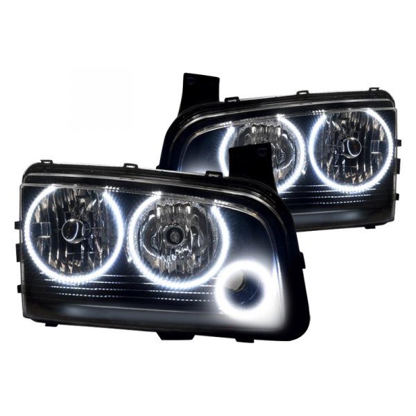 Oracle Lighting® - Crystal Headlights with White SMD LED Halos Preinstalled, Dodge Charger