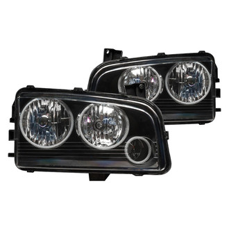 Oracle Lighting® - Black Crystal Headlights with ColorSHIFT Bluetooth SMD LED Halos Preinstalled