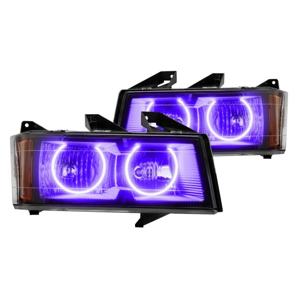 Oracle Lighting® - Crystal Headlights with UV/Purple SMD LED Halos Preinstalled, Chevy Colorado