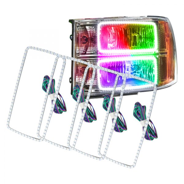 Oracle Lighting® - SMD Square ColorSHIFT 2.0 Dual Halo kit for Headlights