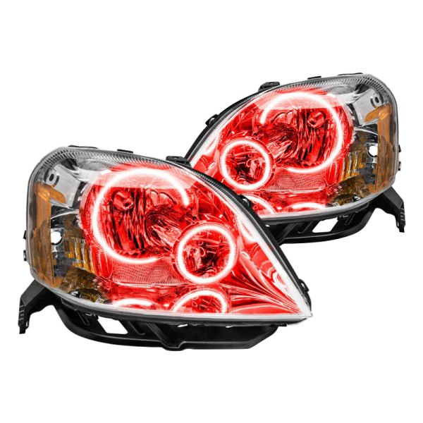 Oracle Lighting® - Chrome Crystal Headlights with Red SMD LED Halos Preinstalled, Ford Five Hundred