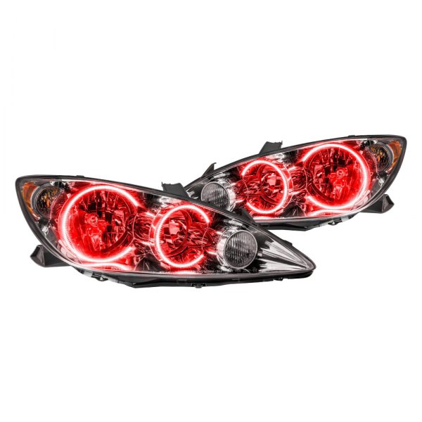 Oracle Lighting® - Chrome Crystal Headlights with Red SMD LED Halos Preinstalled, Toyota Camry