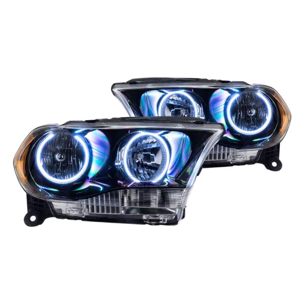 Oracle Lighting® - Black Crystal Headlights with White SMD LED Halos Preinstalled, Dodge Durango