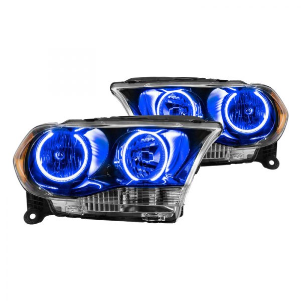 Oracle Lighting® - Black Crystal Headlights with Blue SMD LED Halos Preinstalled, Dodge Durango