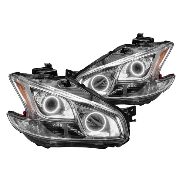 Oracle Lighting® - Black Projector Headlights with White SMD LED Halos Preinstalled, Nissan Maxima
