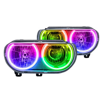 Oracle Lighting® - Chrome Crystal Headlights with ColorSHIFT RF SMD LED Halos Preinstalled