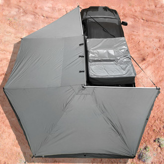 Overland® - Driver Side 270° Nomadic Dark Gray Awning with Mounting Brackets