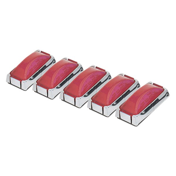 Pacer Performance® - Dualie Style 2.75"x1.5" Rectangular Chrome/Red Tailgate Lights