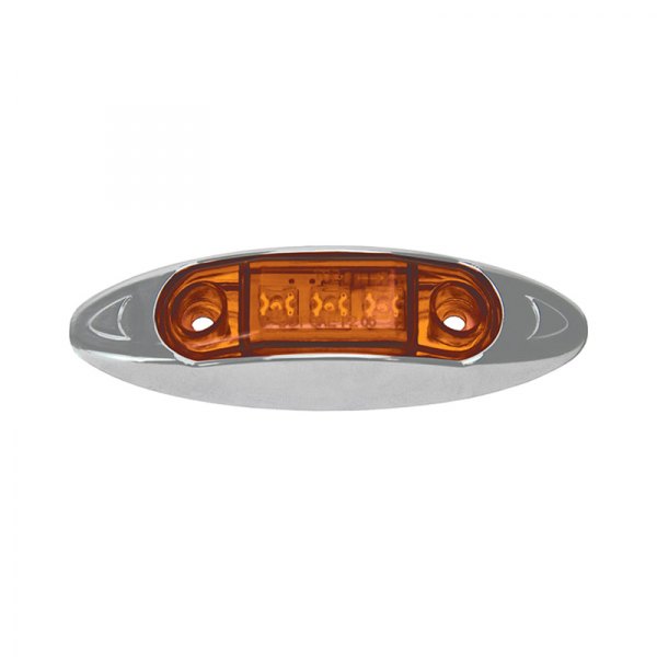 Pacer Performance® - Deluxe 4"x1" Oval Chrome/Amber LED Side Marker Light