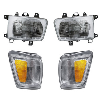 Pacific Best® - 4-Piece Kit (Driver and Passenger Side Headlights, Driver and Passenger Side Turn Signal/Corner Lights) (Standard Line)