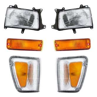Pacific Best® - 6-Piece Kit (Driver and Passenger Side Headlights, Driver and Passenger Side Turn Signal/Corner Lights, Driver and Passenger Side Turn Signal/Parking Lights) (Standard Line)