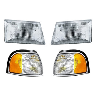Pacific Best® - 4-Piece Kit (Driver and Passenger Side Headlights, Driver and Passenger Side Turn Signal/Corner Lights) (Standard Line)