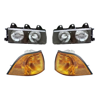 Pacific Best® - 4-Piece Kit (Driver and Passenger Side Headlights, Driver and Passenger Side Turn Signal/Corner Lights) (Standard Line)